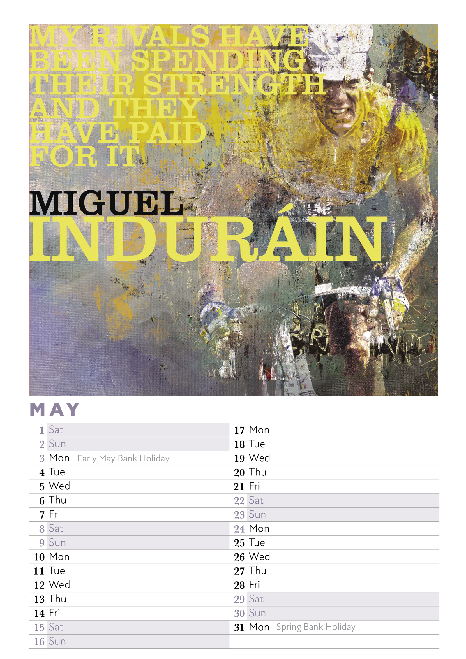 2027 Cycling Legends Calendar