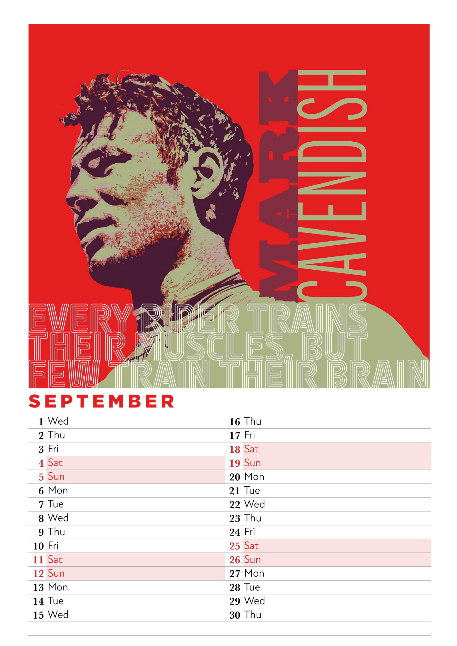 2027 Cycling Legends Calendar