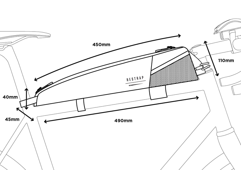 Restrap Race Top Tube Bag - Long 2 Litres