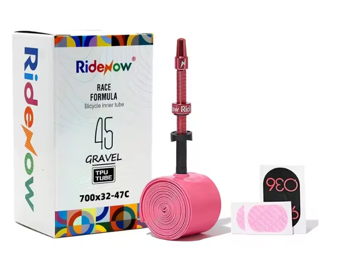 RideNow TPU GRAVEL Tubes. RED Alloy Valve. 700c x 32-47, 45/65. 45g