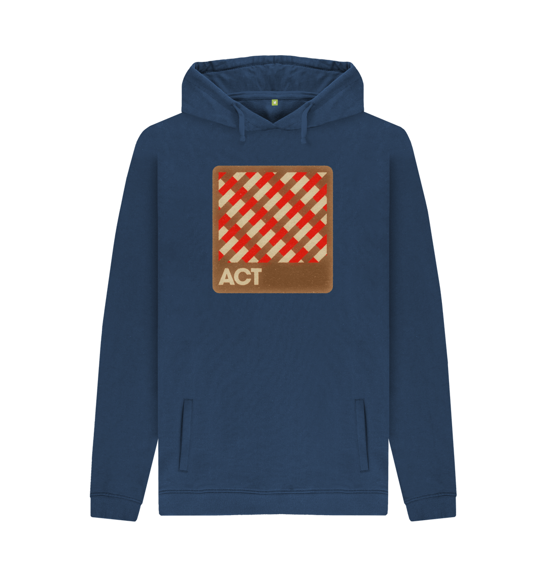 Navy Printed Hoody Front