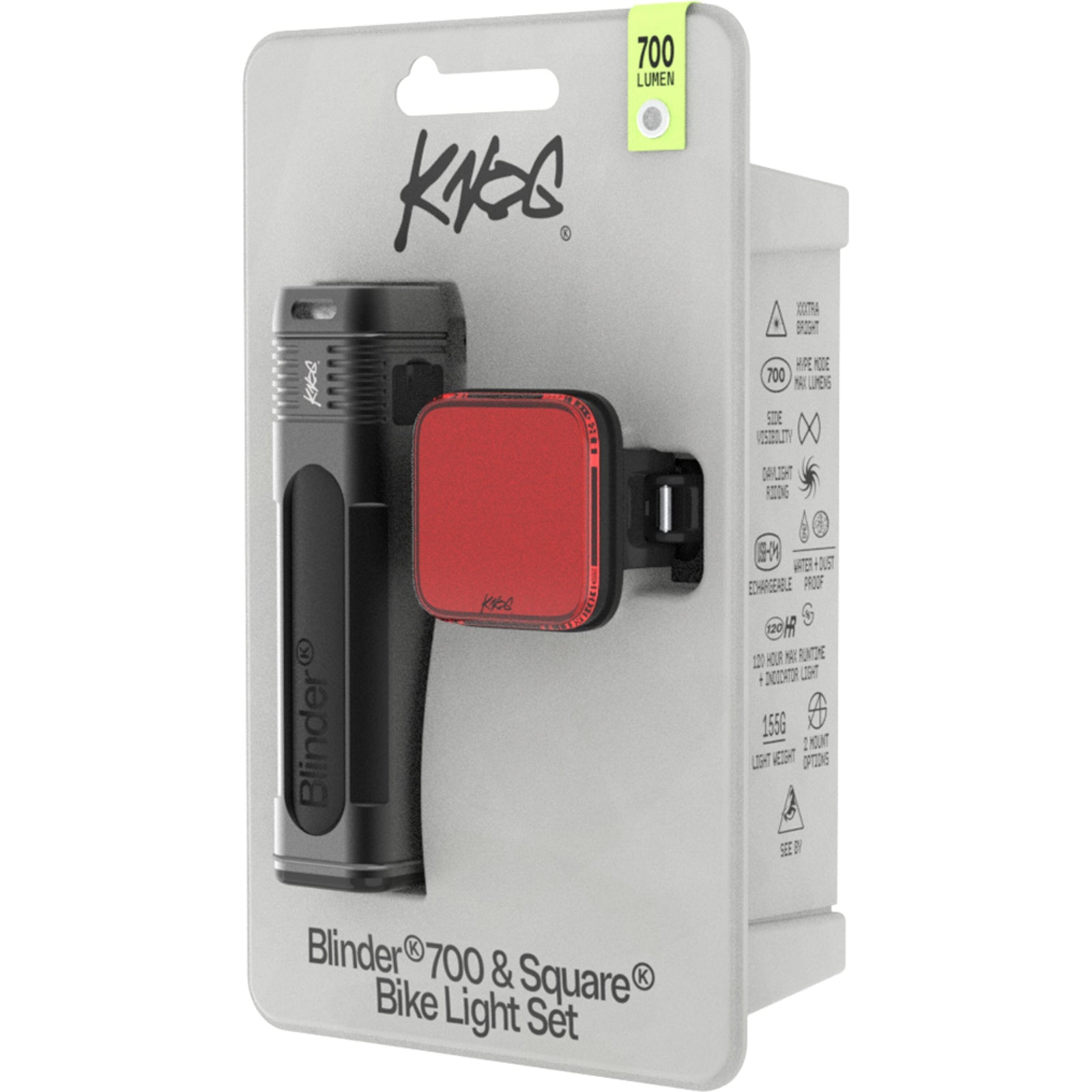 Knog Blinder Pro 700 Front Light + Blinder Square Rear Light