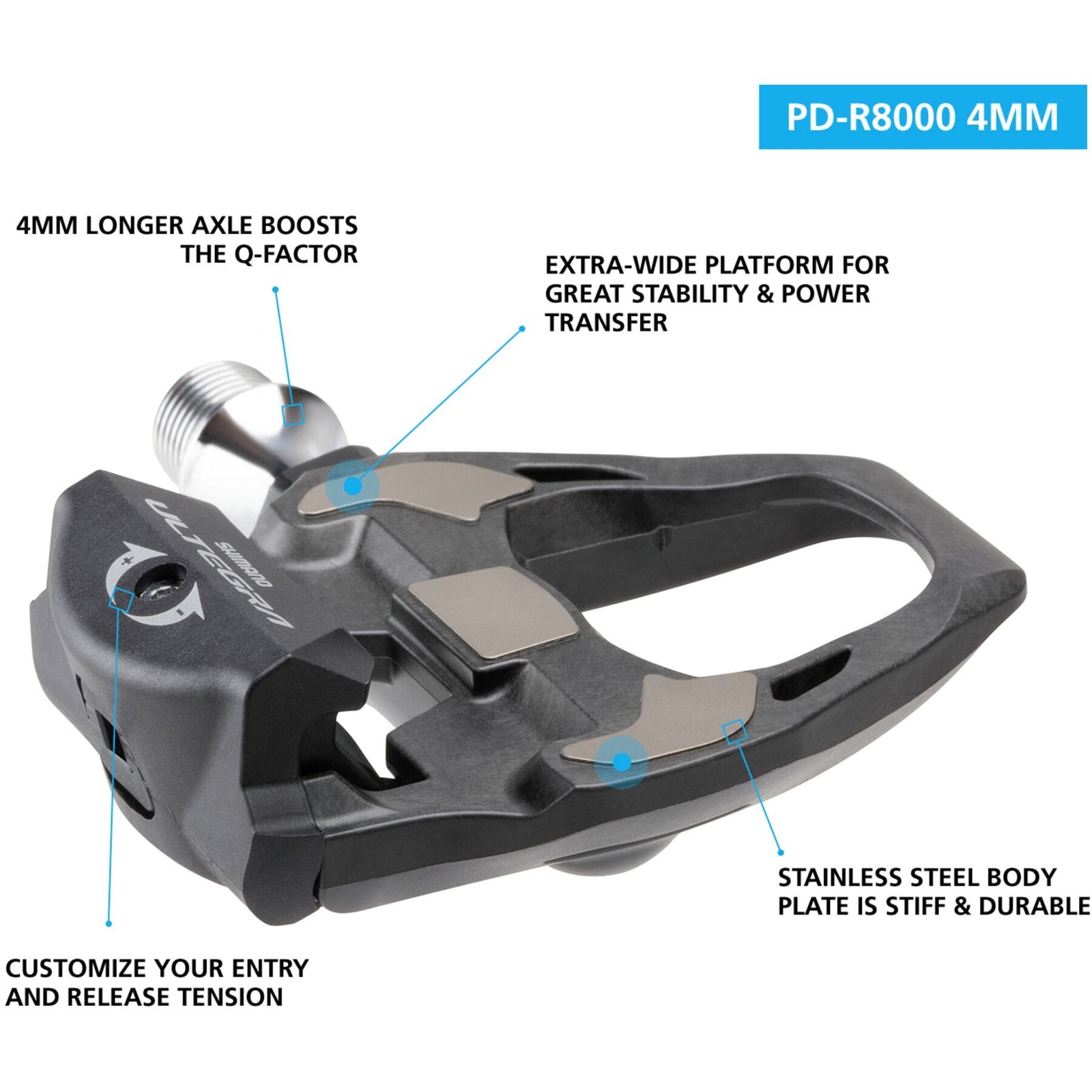 Shimano Ultegra PD-R8000 SPD-SL Pedals (4mm longer axle)