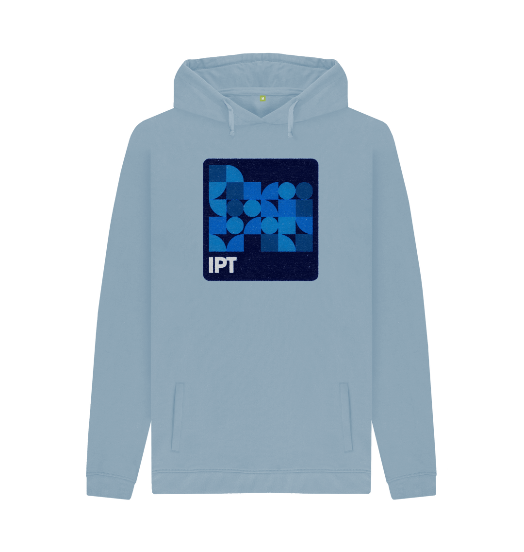 Stone Blue Printed Hoody Front