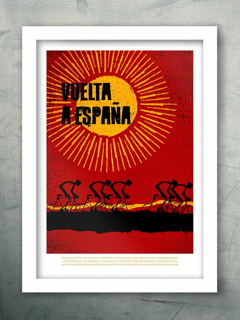 Vuelta spanish cycling poster in red