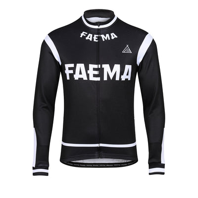 Faema Black Retro Long Sleeve Jersey