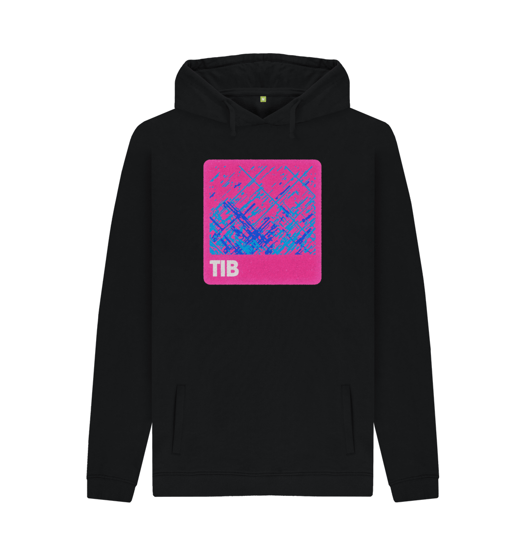 Black Printed Hoody Front