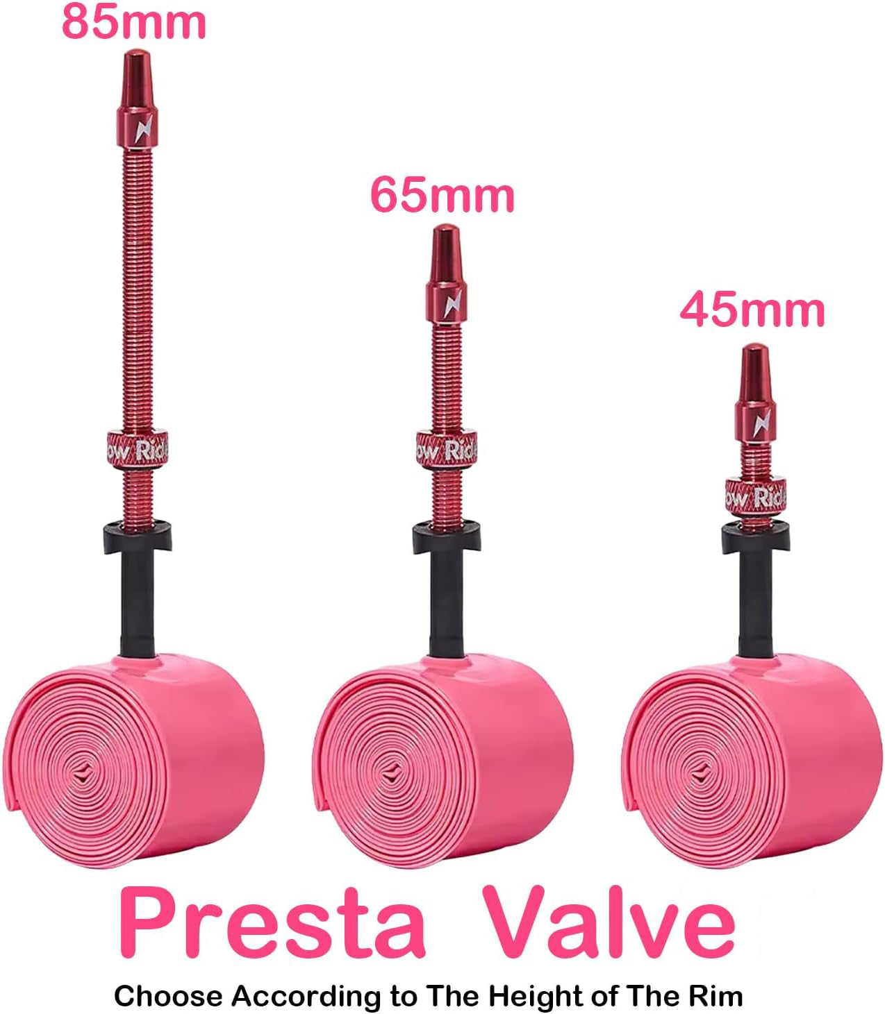 RideNow TPU Inner Tubes. RED Alloy Valve. 700c x 18-32, 45/65/85. 36g