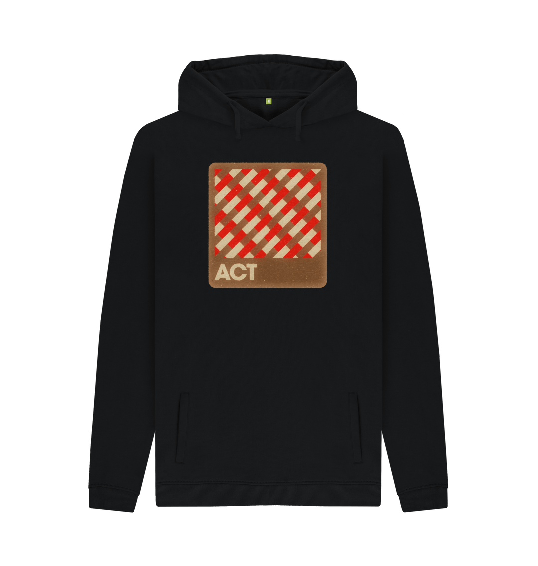 Black Printed Hoody Front