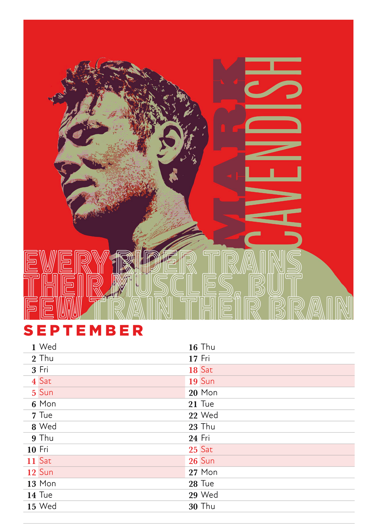 2027 Cycling Legends Calendar