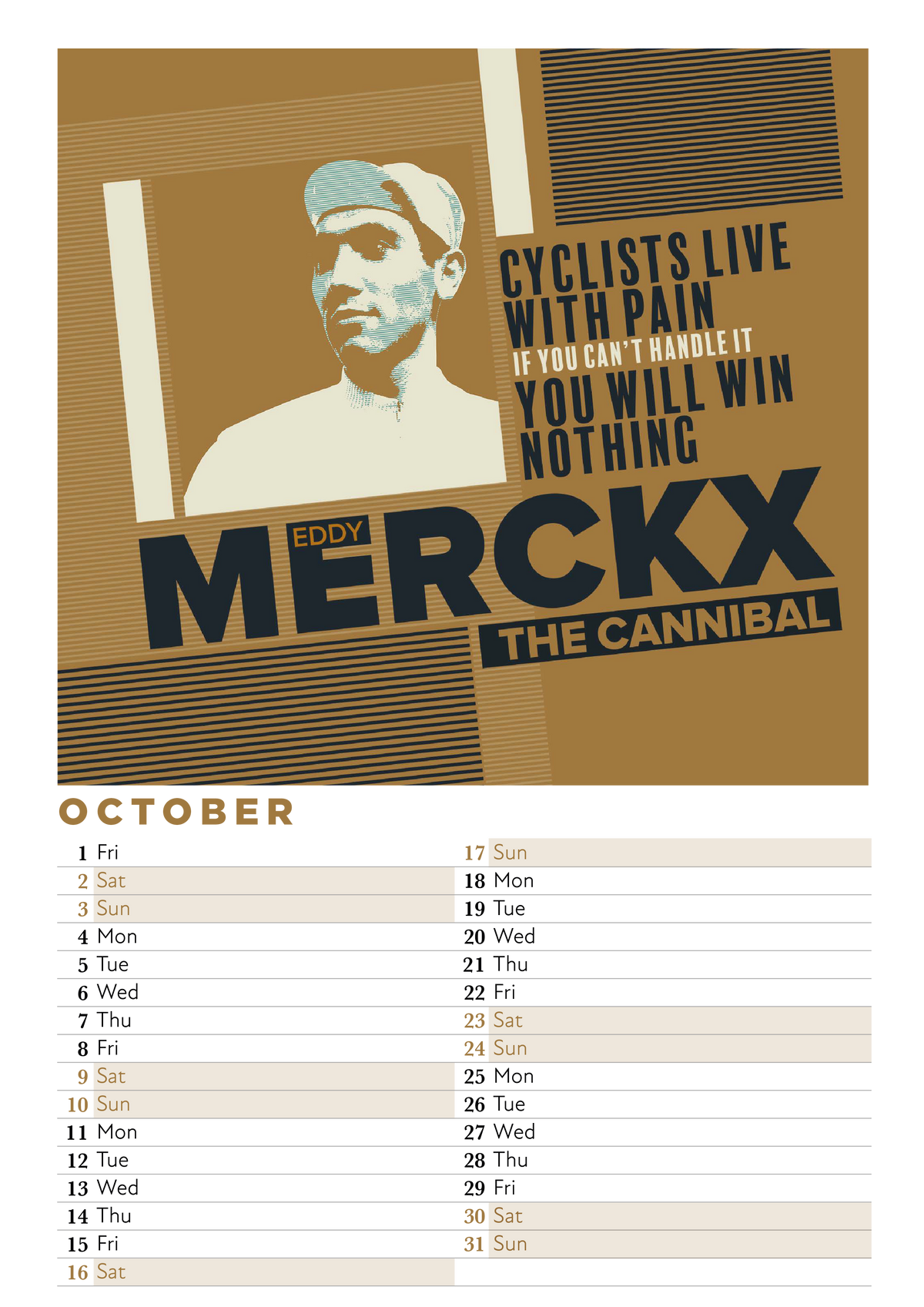2027 Cycling Legends Calendar