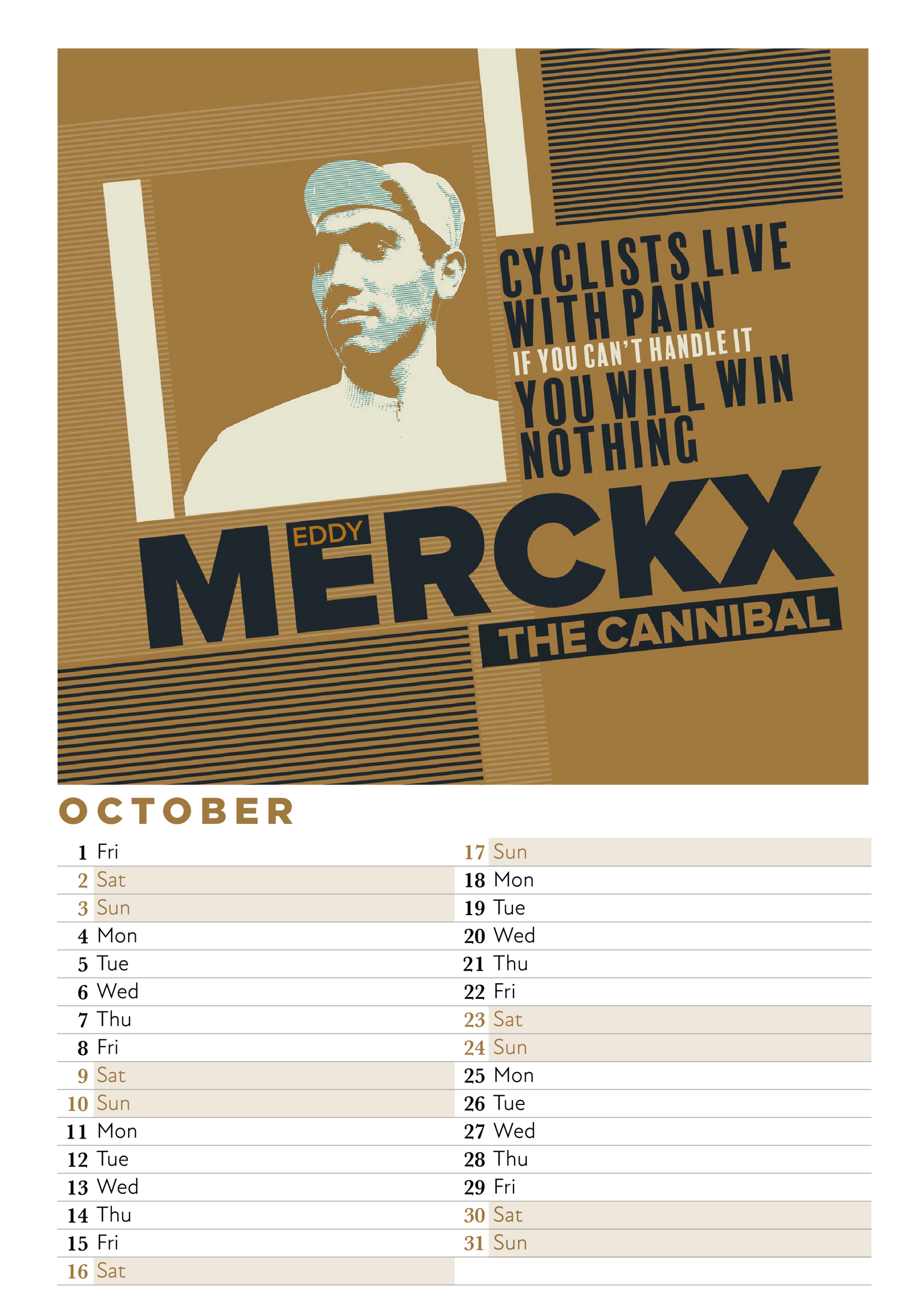 2027 Cycling Legends Calendar