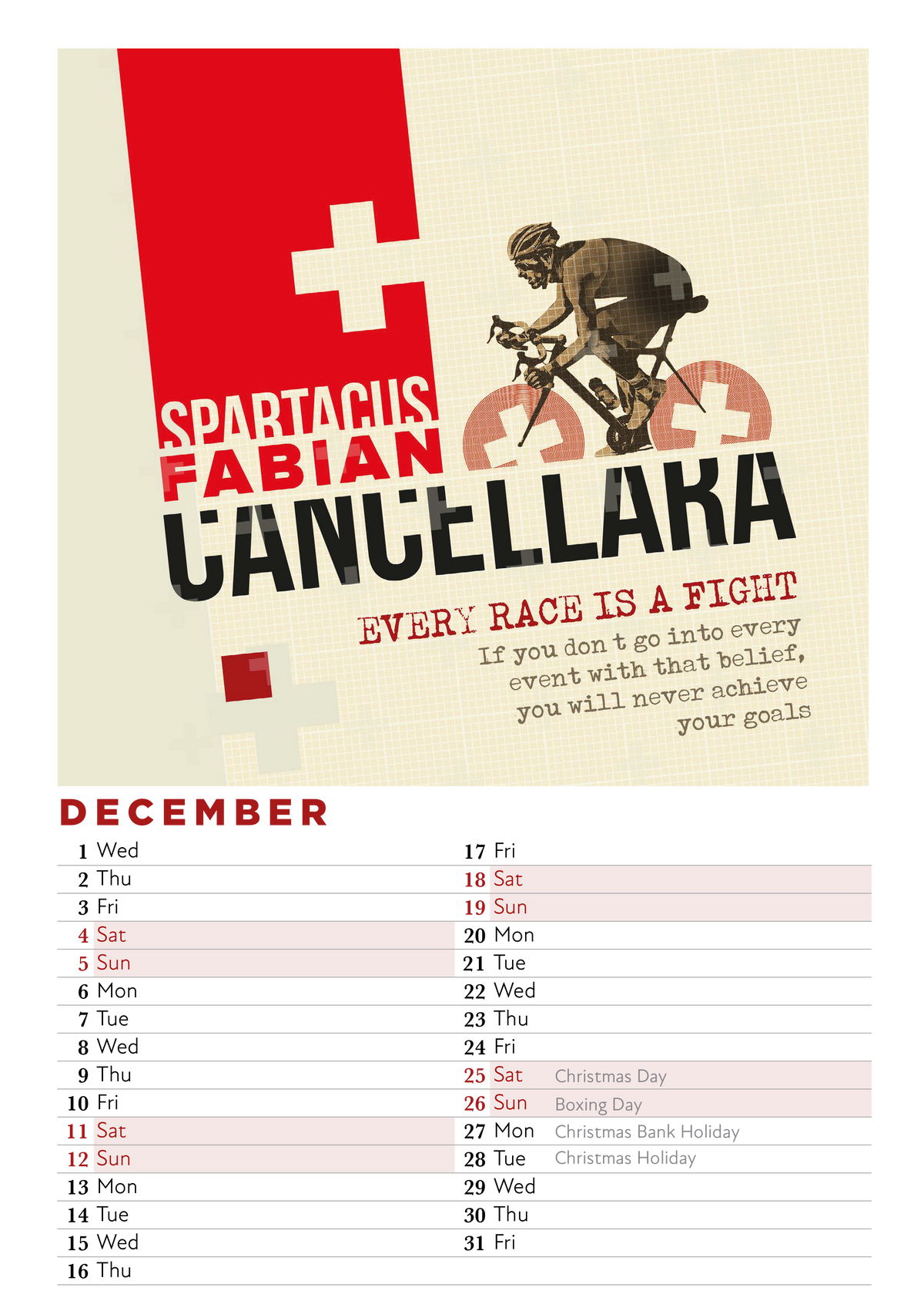 2027 Cycling Legends Calendar