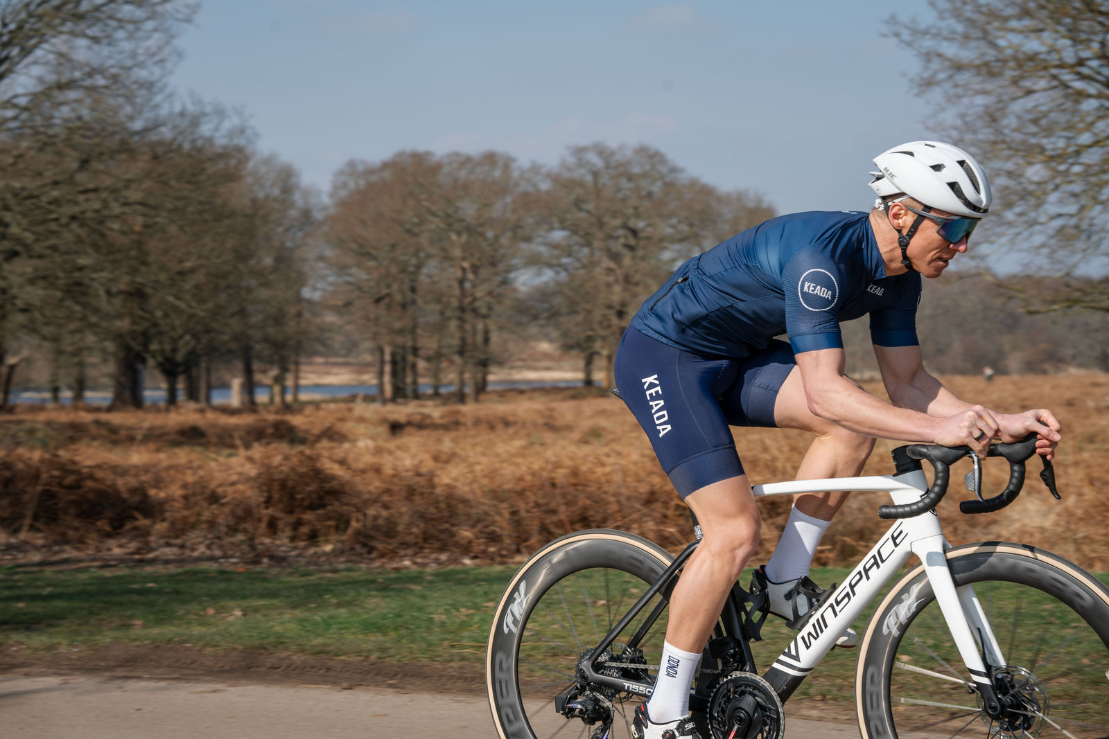 Keada Men's Essential Short Sleeved Cycling Jersey - Navy