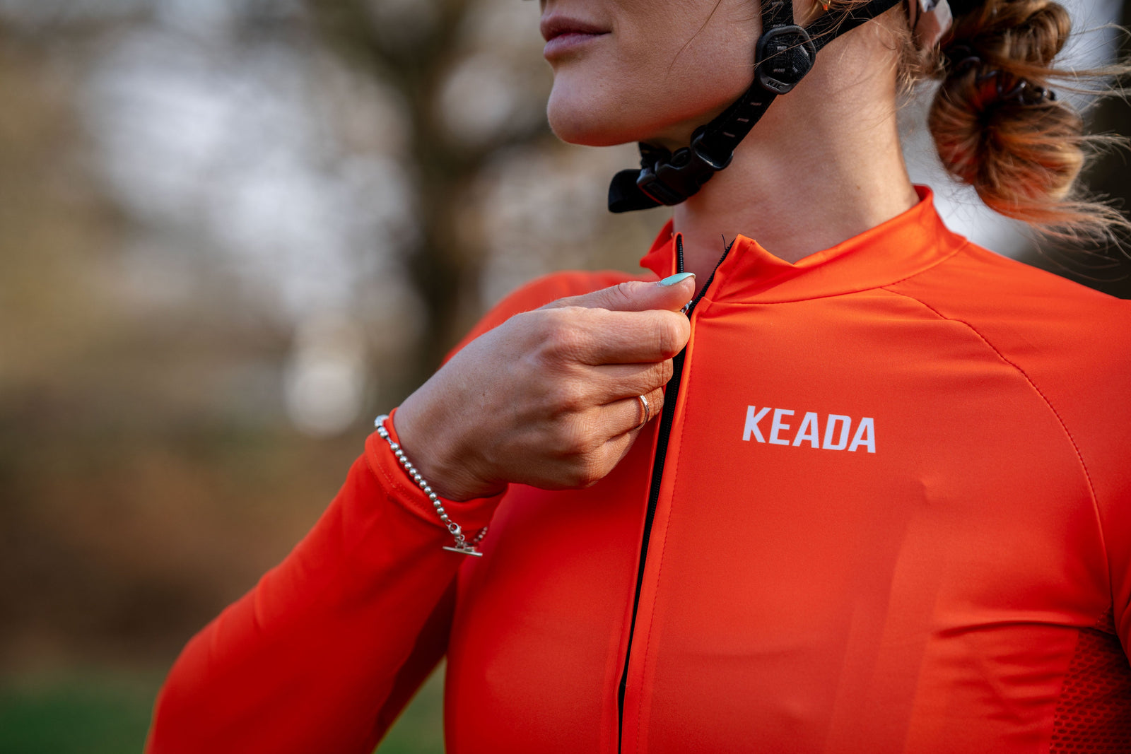 Keada Women's Essential Long Sleeved Cycling Jersey - Orange