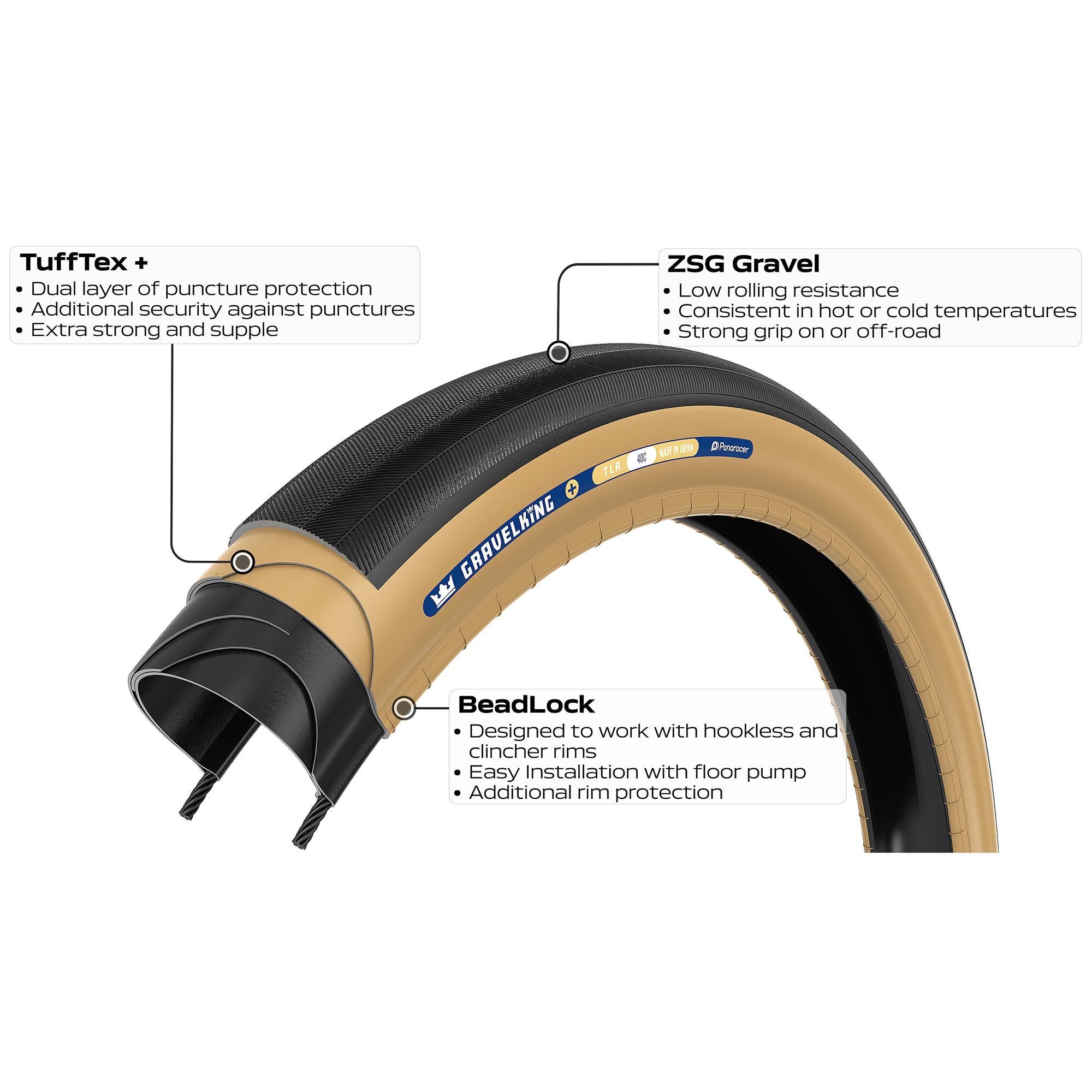 Panaracer TLR GravelKing Slick Plus TLR Gravel Tyre