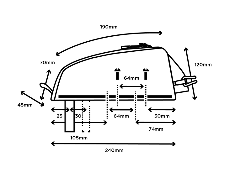 Restrap Race Top Tube Bag - Short 1.2 Litres