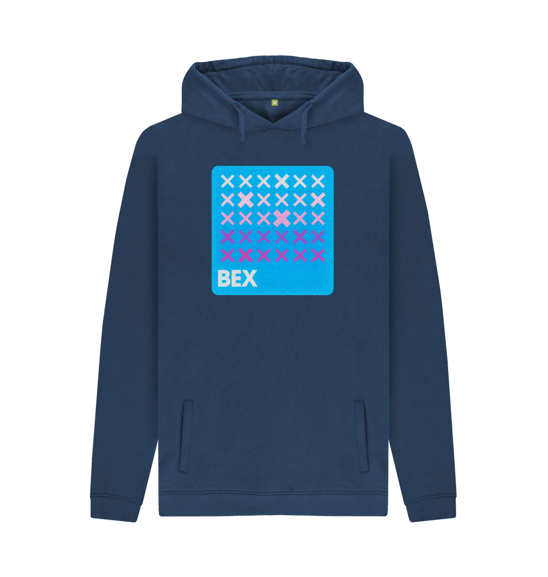 Navy Printed Hoody Front