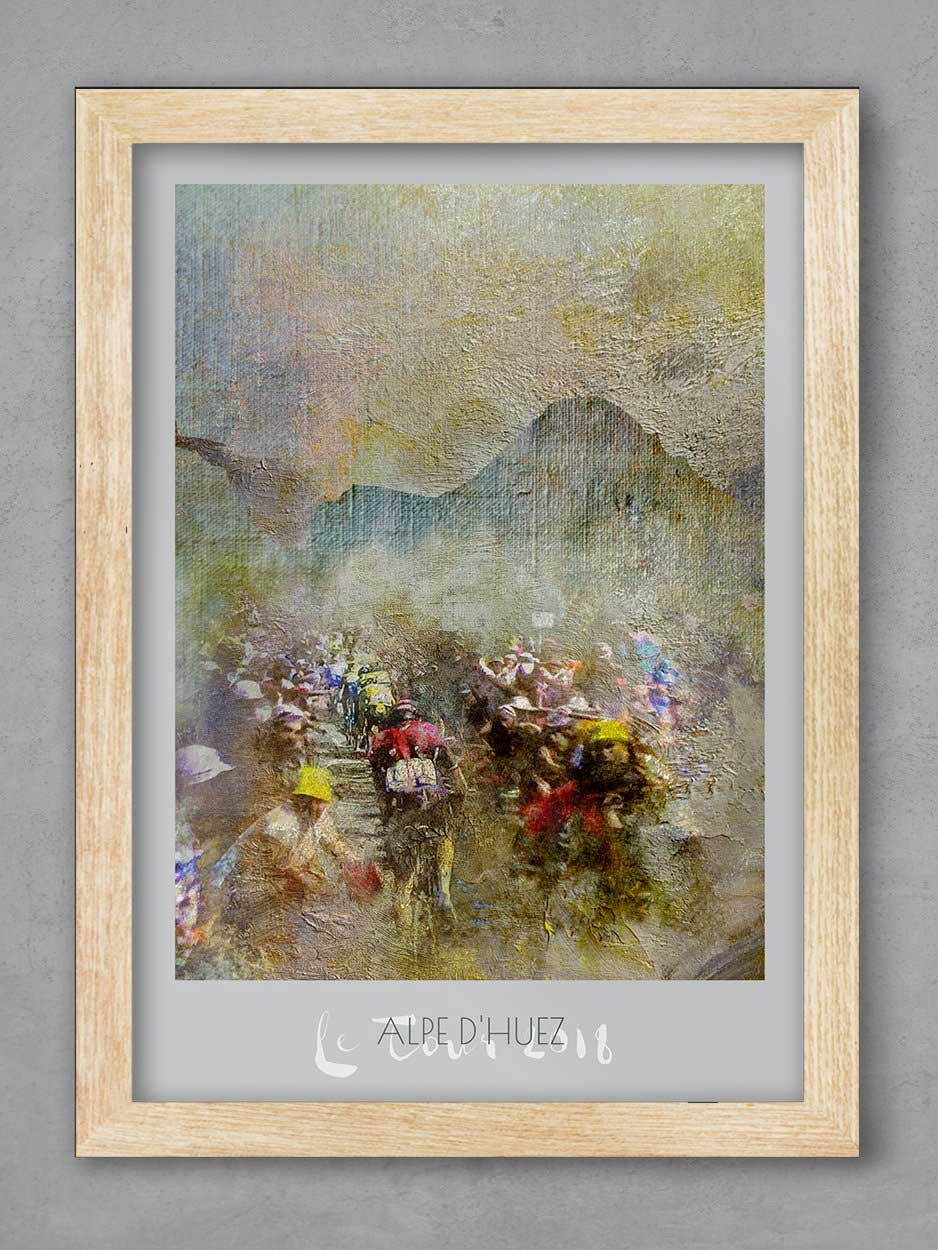 Alpe d'Huez Stage 12 Cycling Poster print