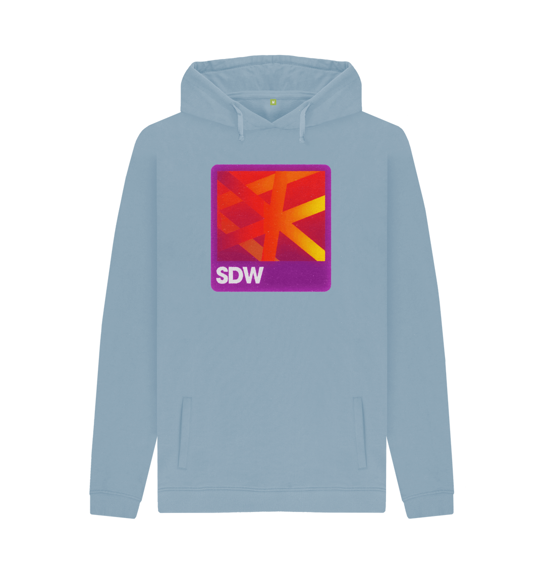Stone Blue Printed Hoody Front