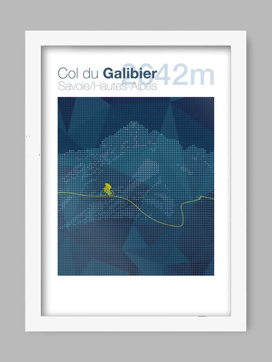 Cycling Climbs Poster Print - Col du Galibier