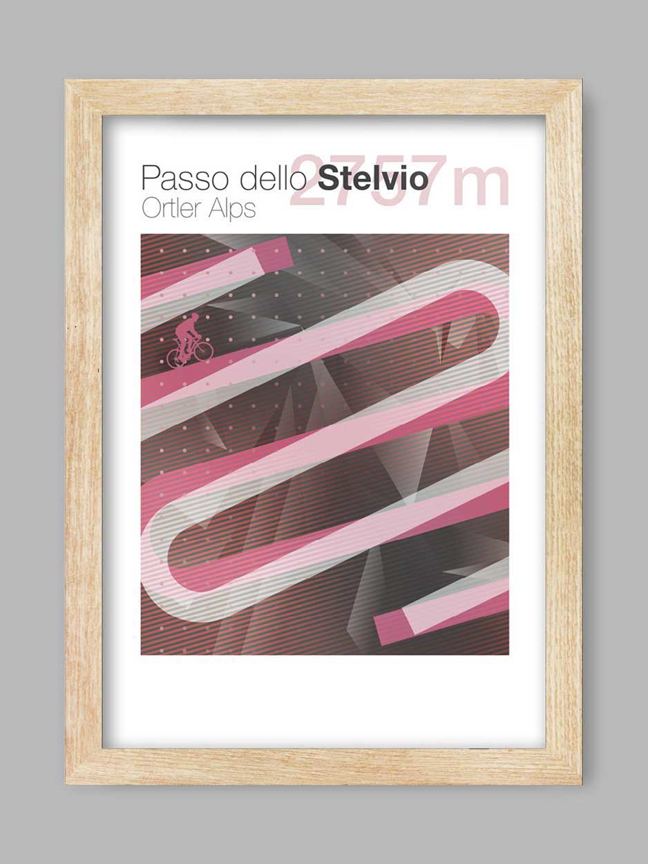 Cycling Climbs Poster Print - Passo Dello Stelvio