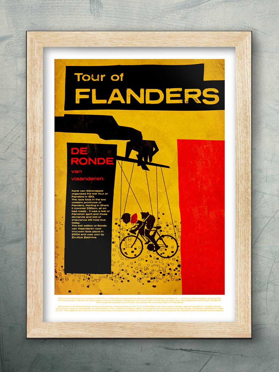 De Ronde Tour of Flanders puppeteer - Cycling Poster print