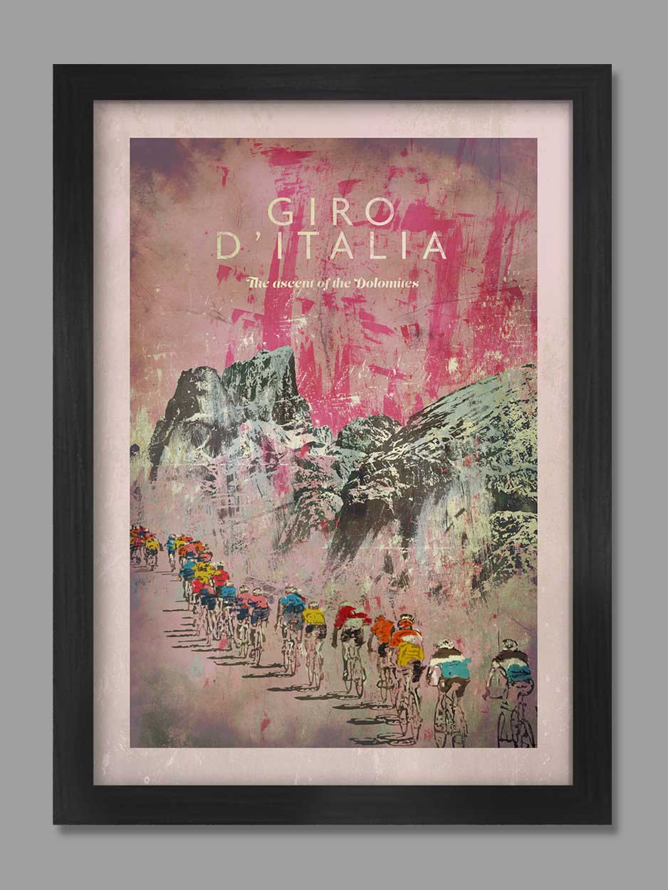 Giro D&#39;Italia - The Ascent of the Dolomites Cycling Poster