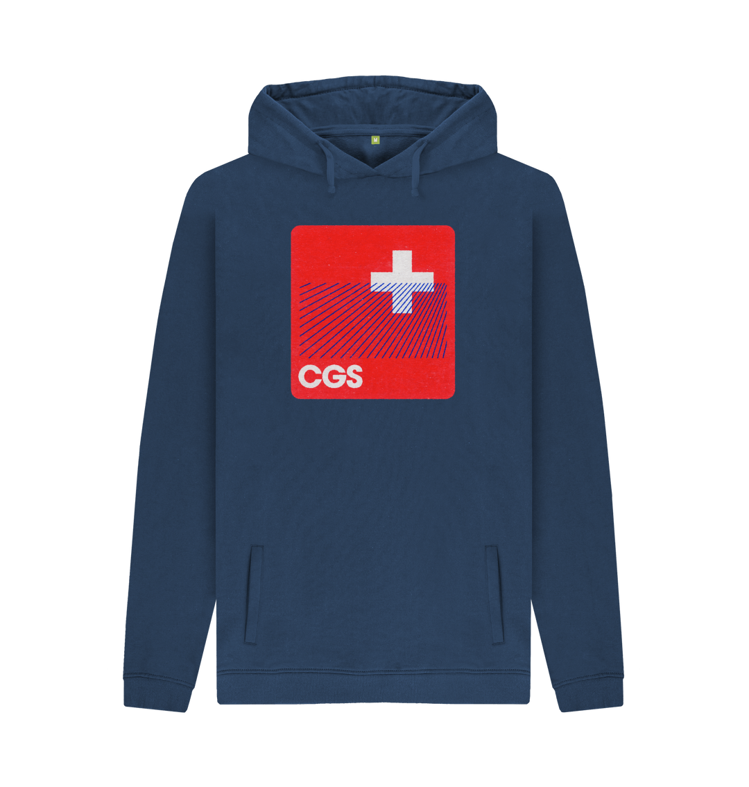 Navy Printed Hoody Front