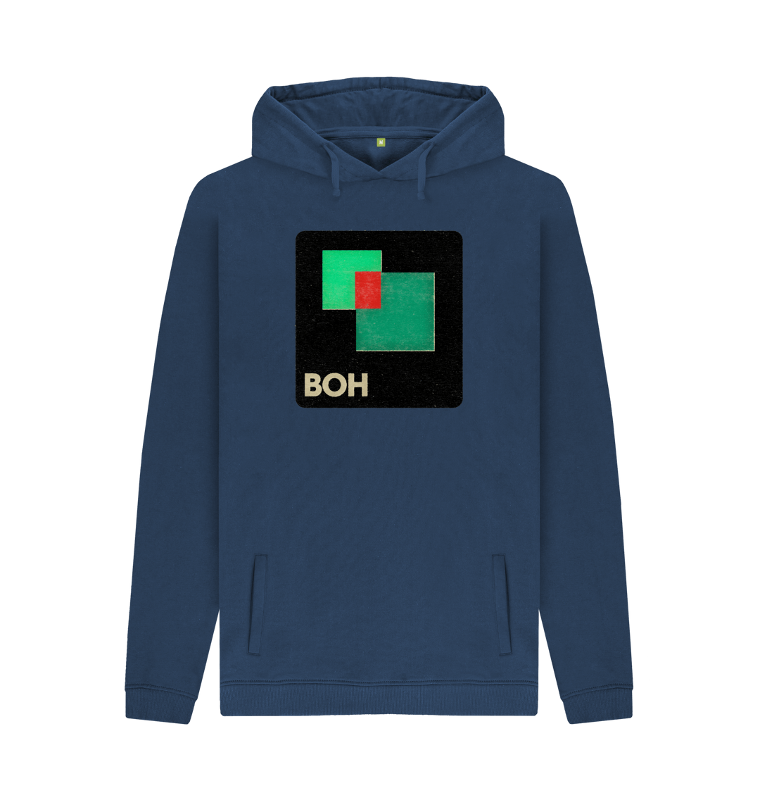 Navy Printed Hoody Front
