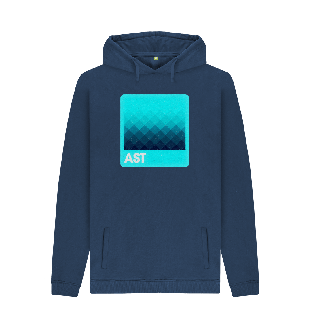 Navy Printed Hoody Front