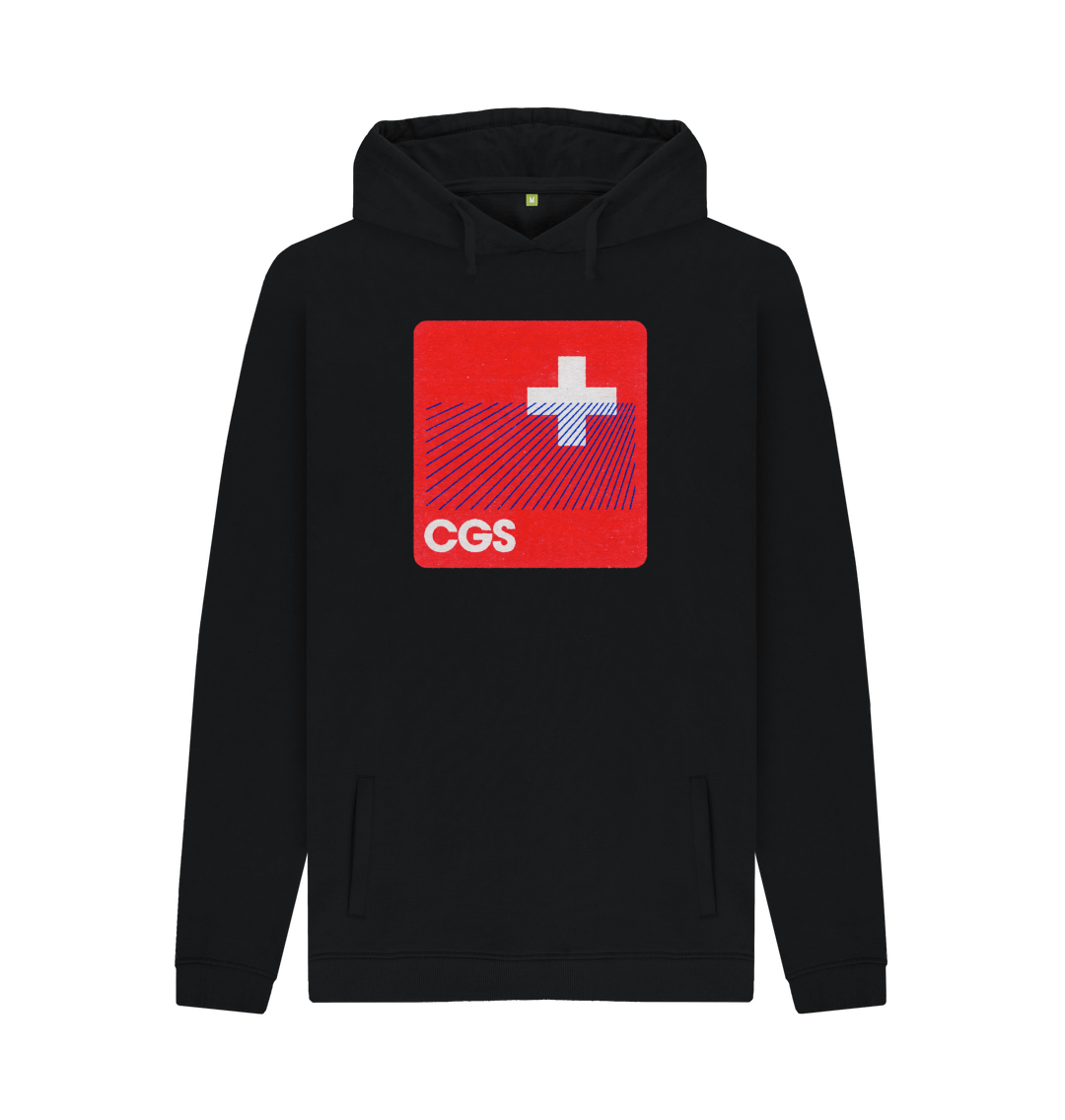 Black Printed Hoody Front