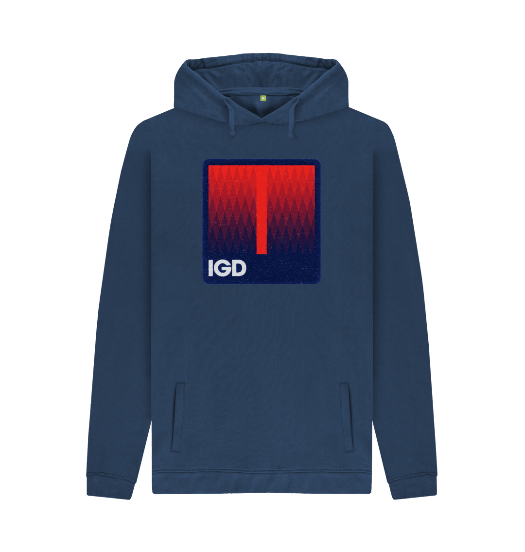 Navy Printed Hoody Front