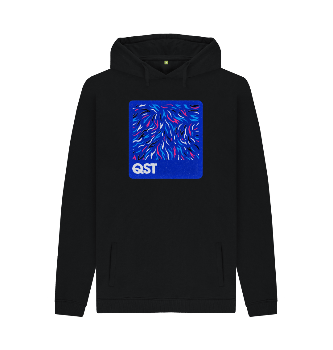 Black Printed Hoody Front