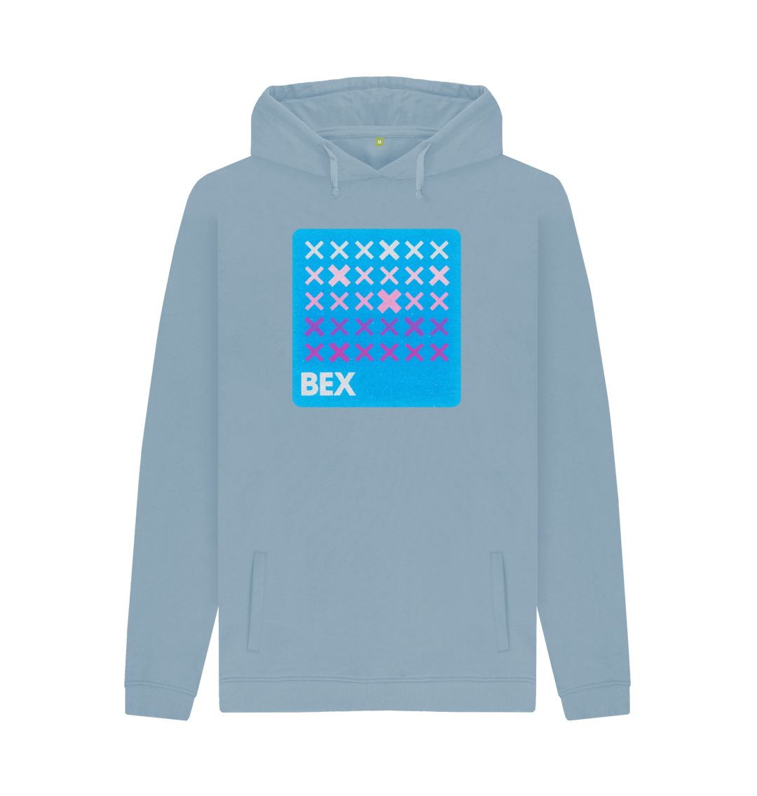 Stone Blue Printed Hoody Front