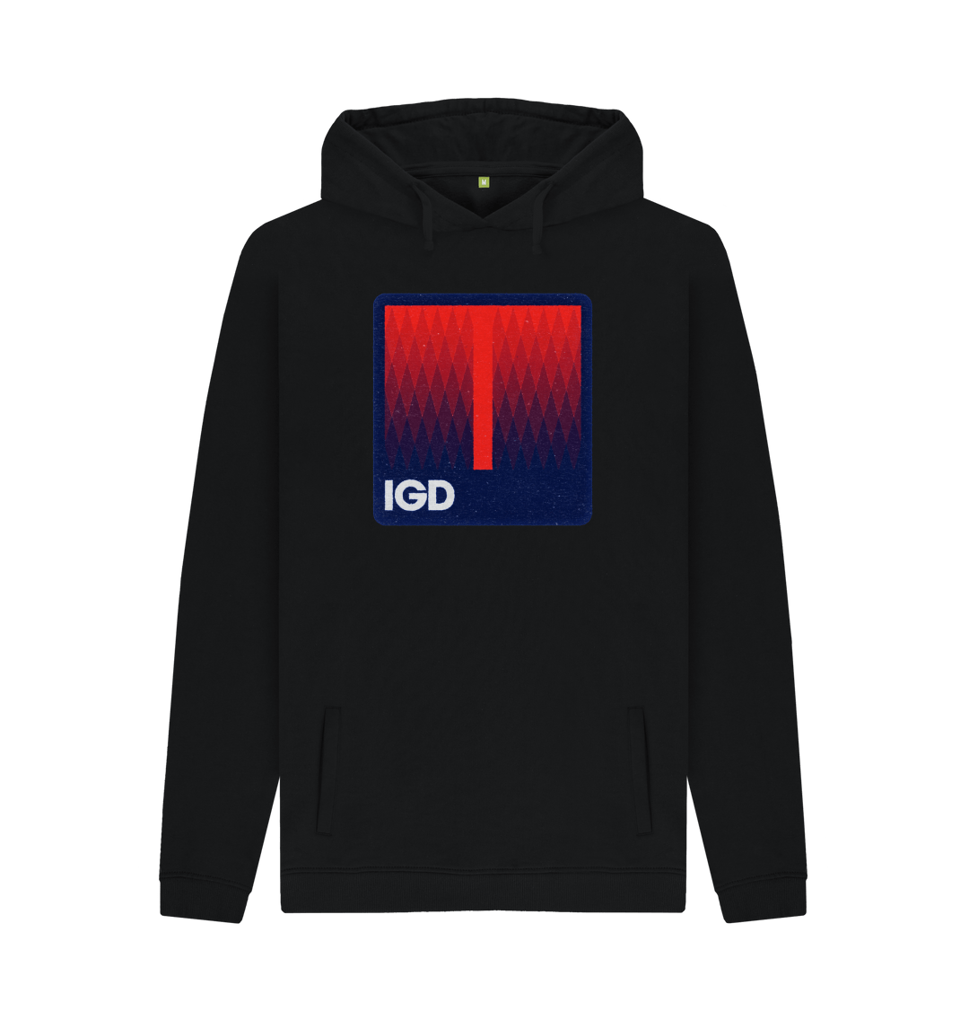 Black Printed Hoody Front
