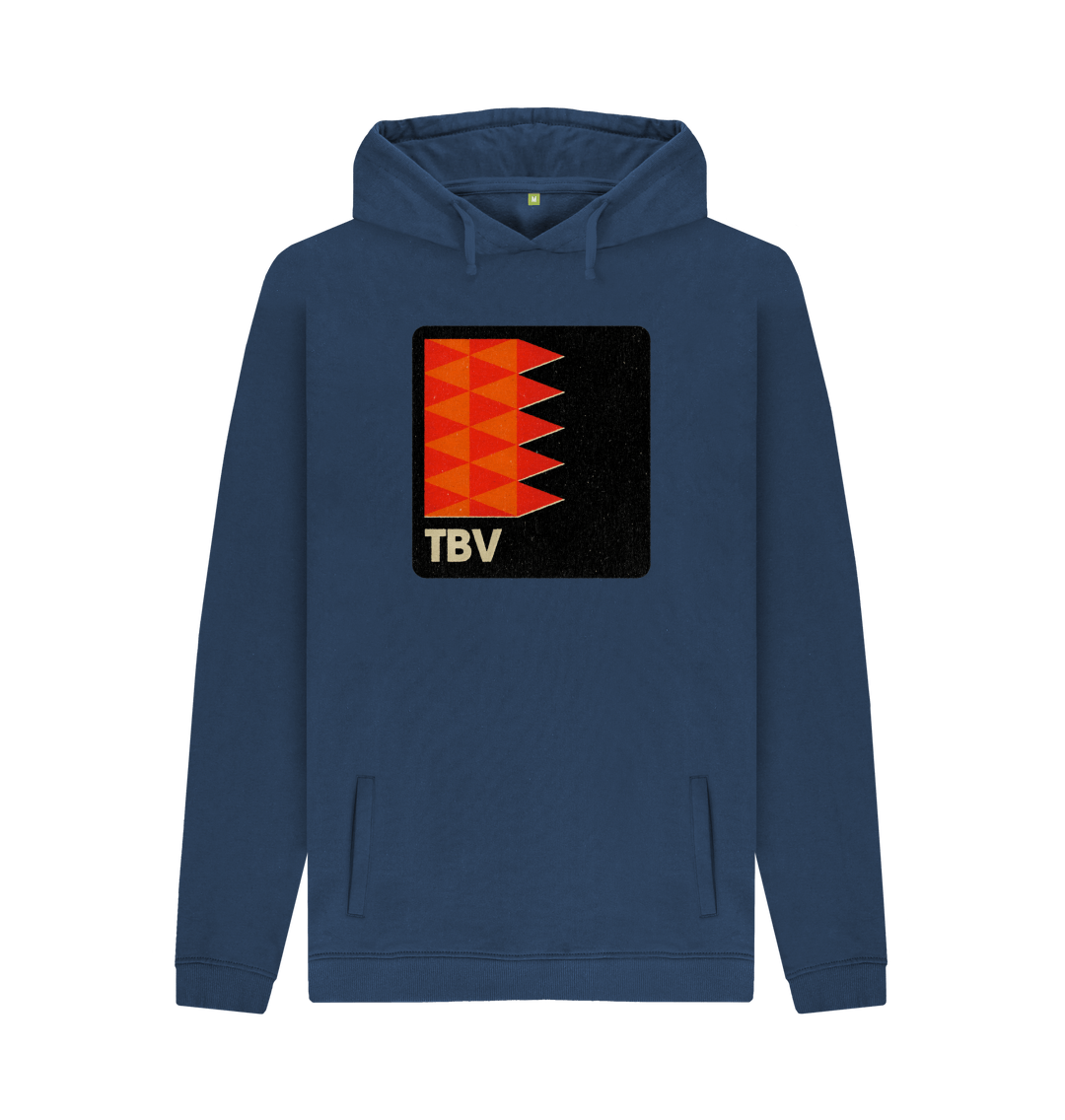 Navy Printed Hoody Front