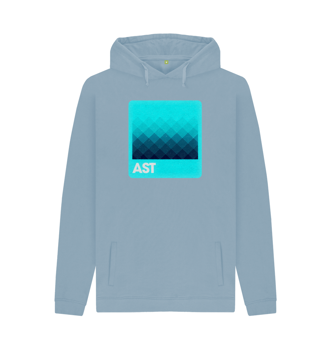 Stone Blue Printed Hoody Front