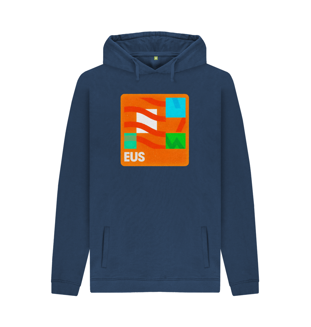 Navy Printed Hoody Front