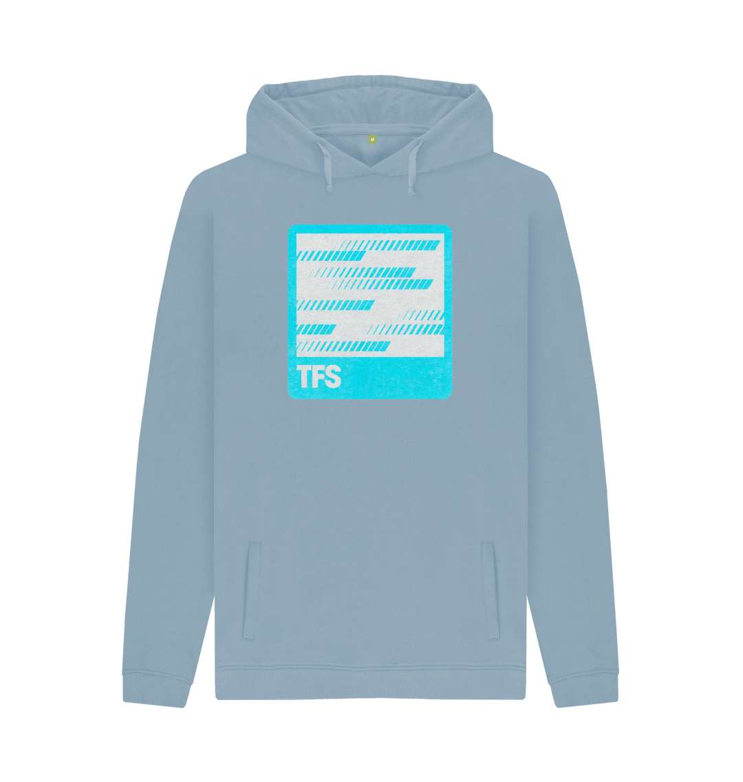 Stone Blue Printed Hoody Front