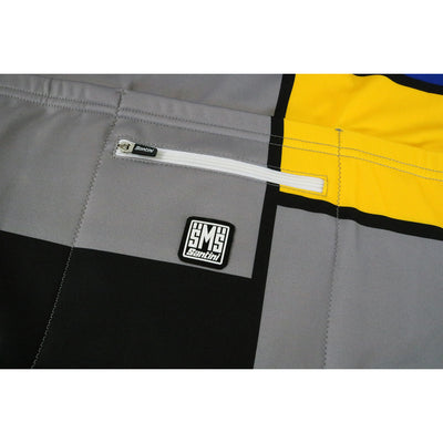 A Fourth Pocket with Zip Enclosure is on the Back with a Santini Rubber Logo