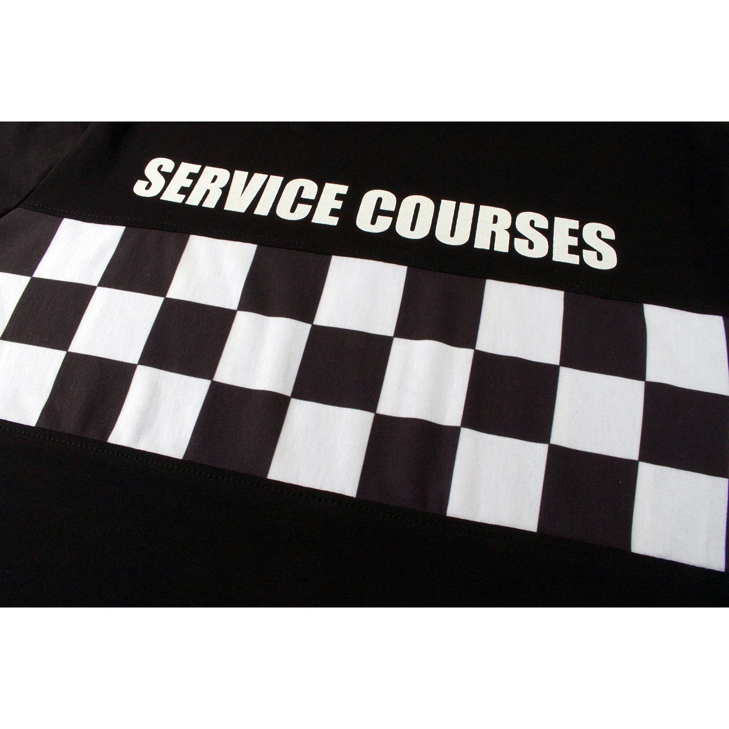 Service Courses Checkerboard Black T-Shirt