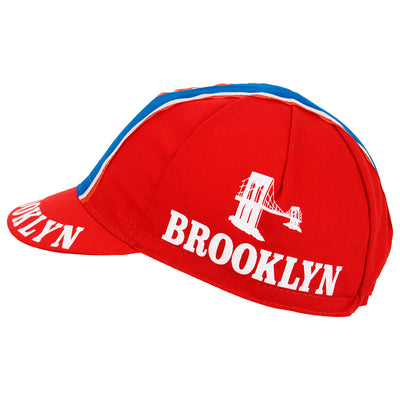 Brooklyn Retro Red Cotton Cycling Cap