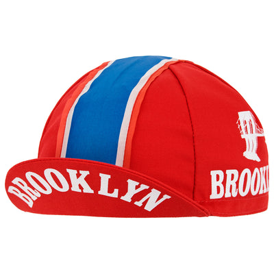 Brooklyn Retro Red Cotton Cycling Cap