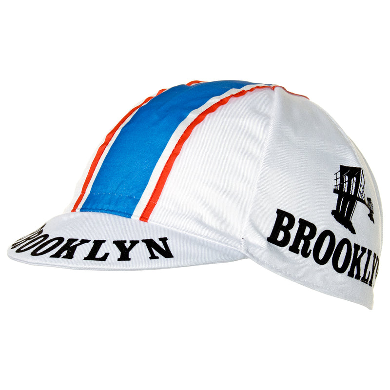 Brooklyn Retro White Cotton Cycling Cap