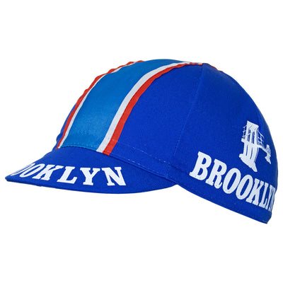 Brooklyn Retro Blue Cotton Cycling Cap