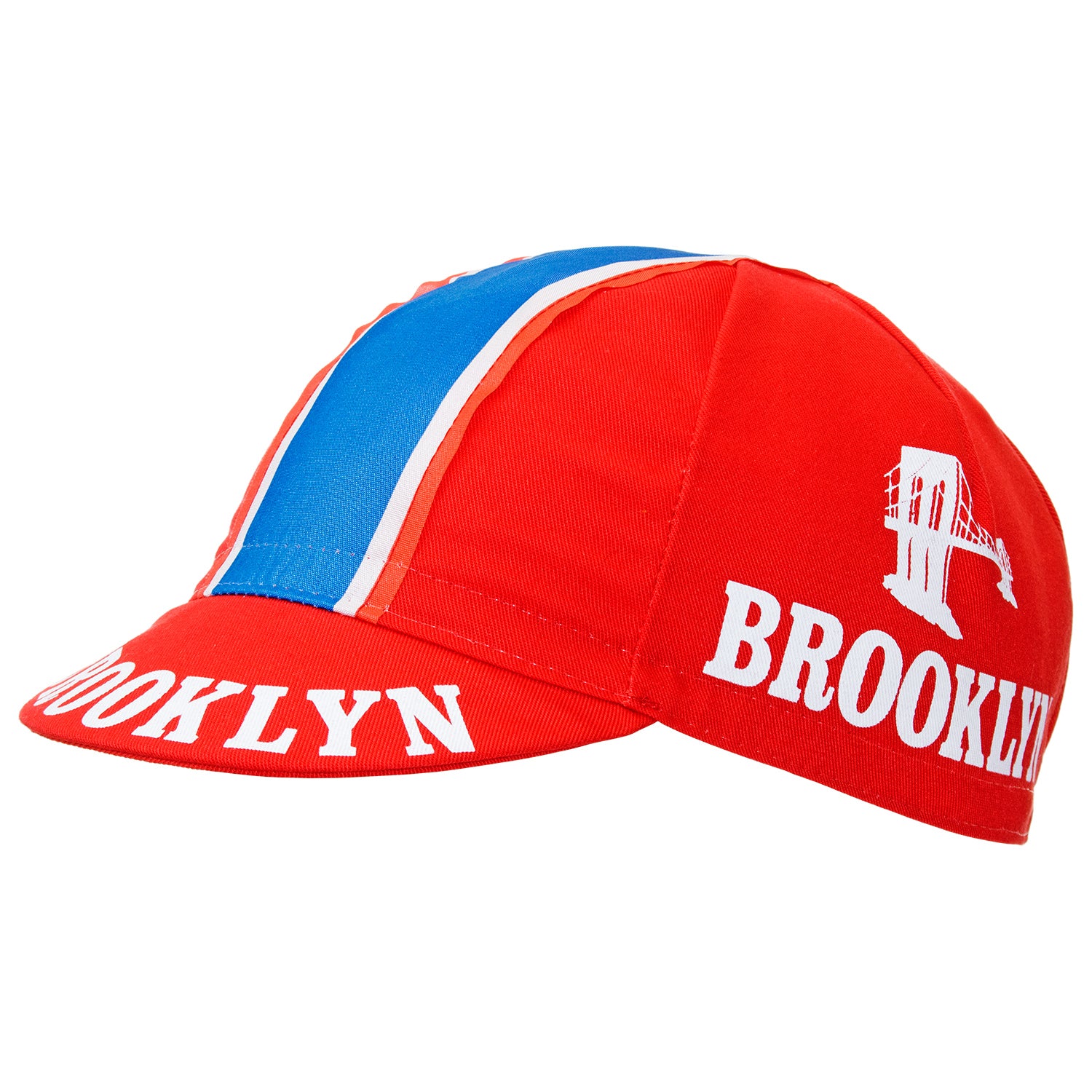 Brooklyn Retro Red Cotton Cycling Cap