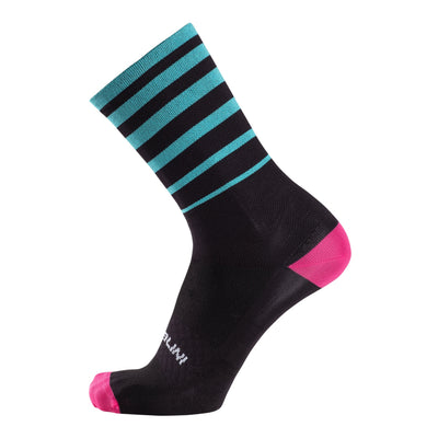 Nalini Gravel Socks - Black/Turqouise/Pink