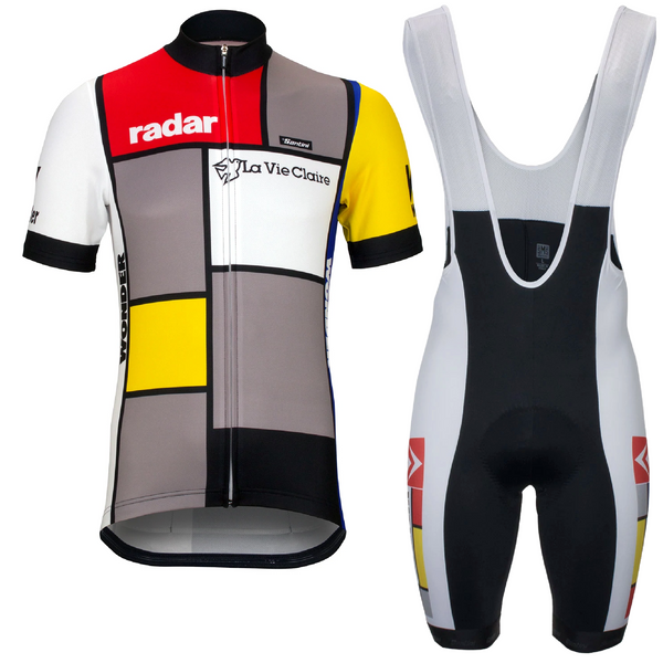 La Vie Claire Retro Jersey with Wonder Radar Short Sleeve by Santini Prendas Ciclismo