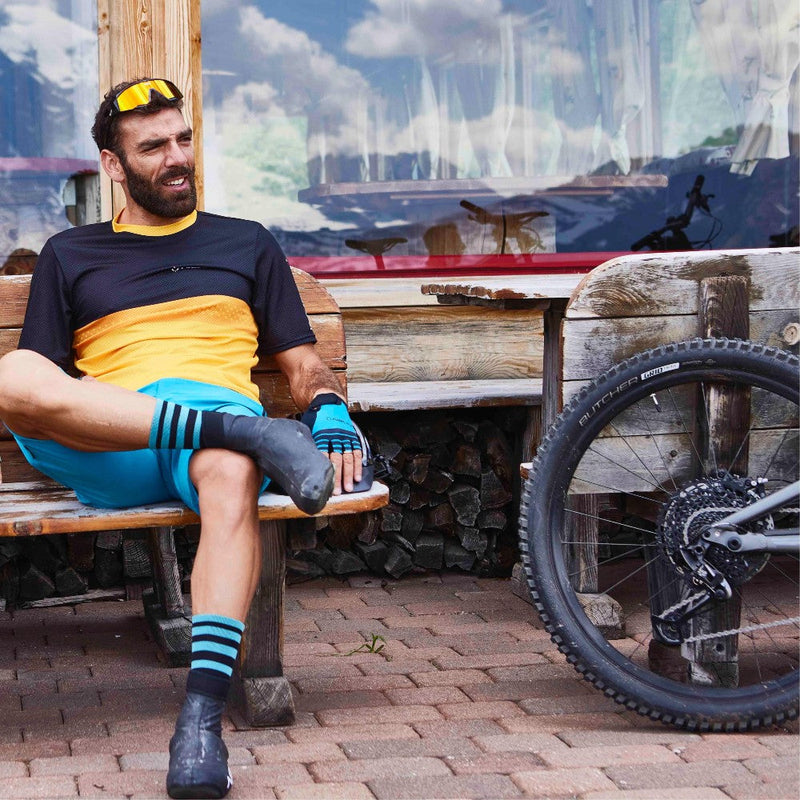 Nalini Gravel Socks - Black/Neon Yellow